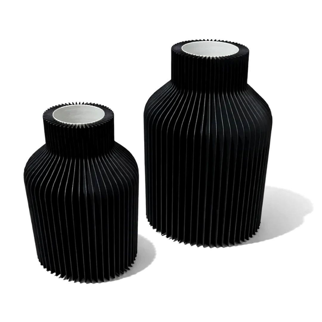 Vase Plissé - vase imprimé en 3D, décoration intérieure, fabriqué en France