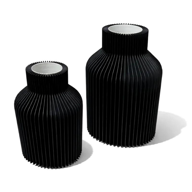Vase Plissé - vase imprimé en 3D, décoration intérieure, fabriqué en France