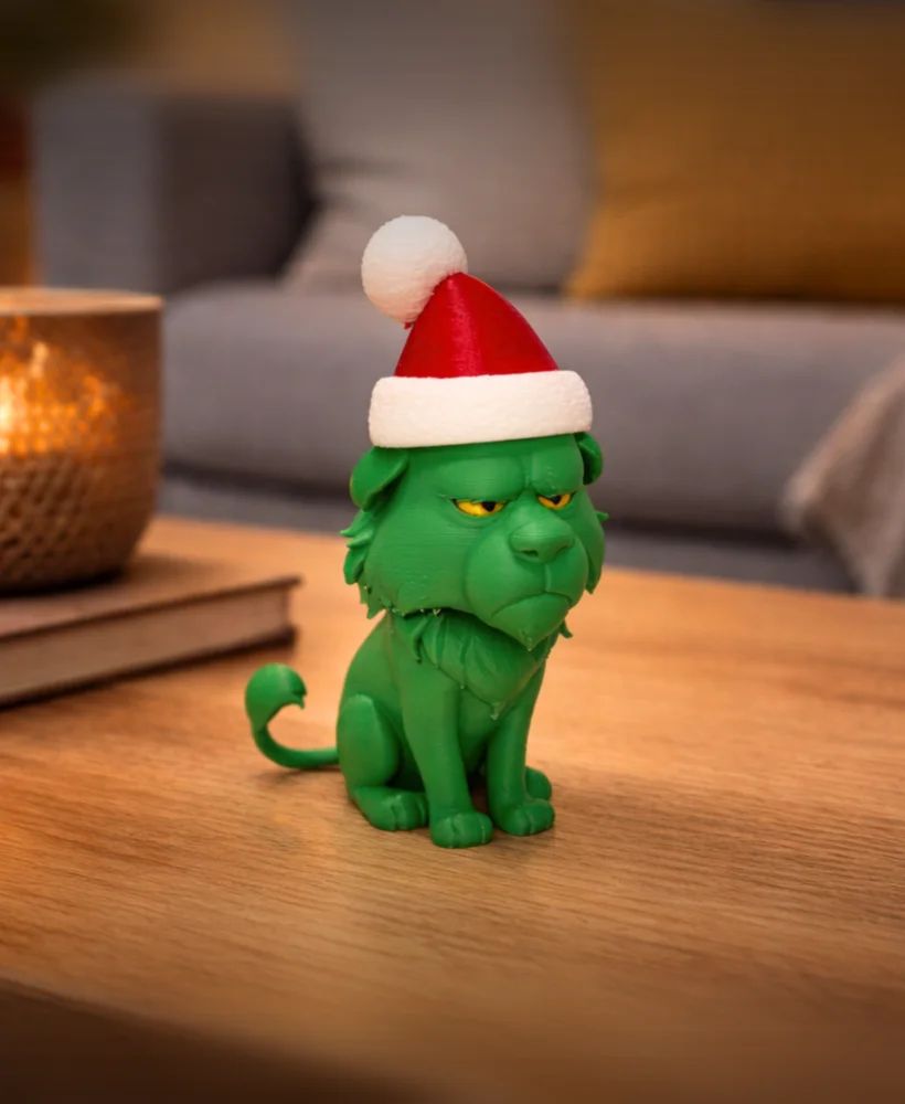 Lion Grincheux - figurine animal imprimée en 3D, statuette déco