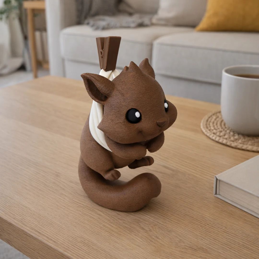 Écureuil - figurine animal imprimée en 3D, statuette déco