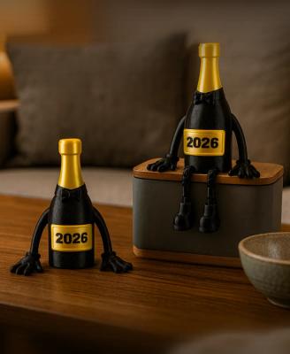 2 Bouteilles de Champ 2026 - art de la table imprimé en 3D, déco originale — impression 3D par Manu3D