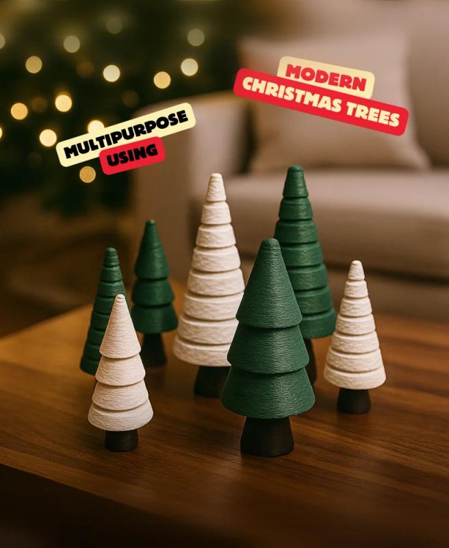 Sapins de Noël Modernes - décoration de fête imprimée en 3D, idée cadeau