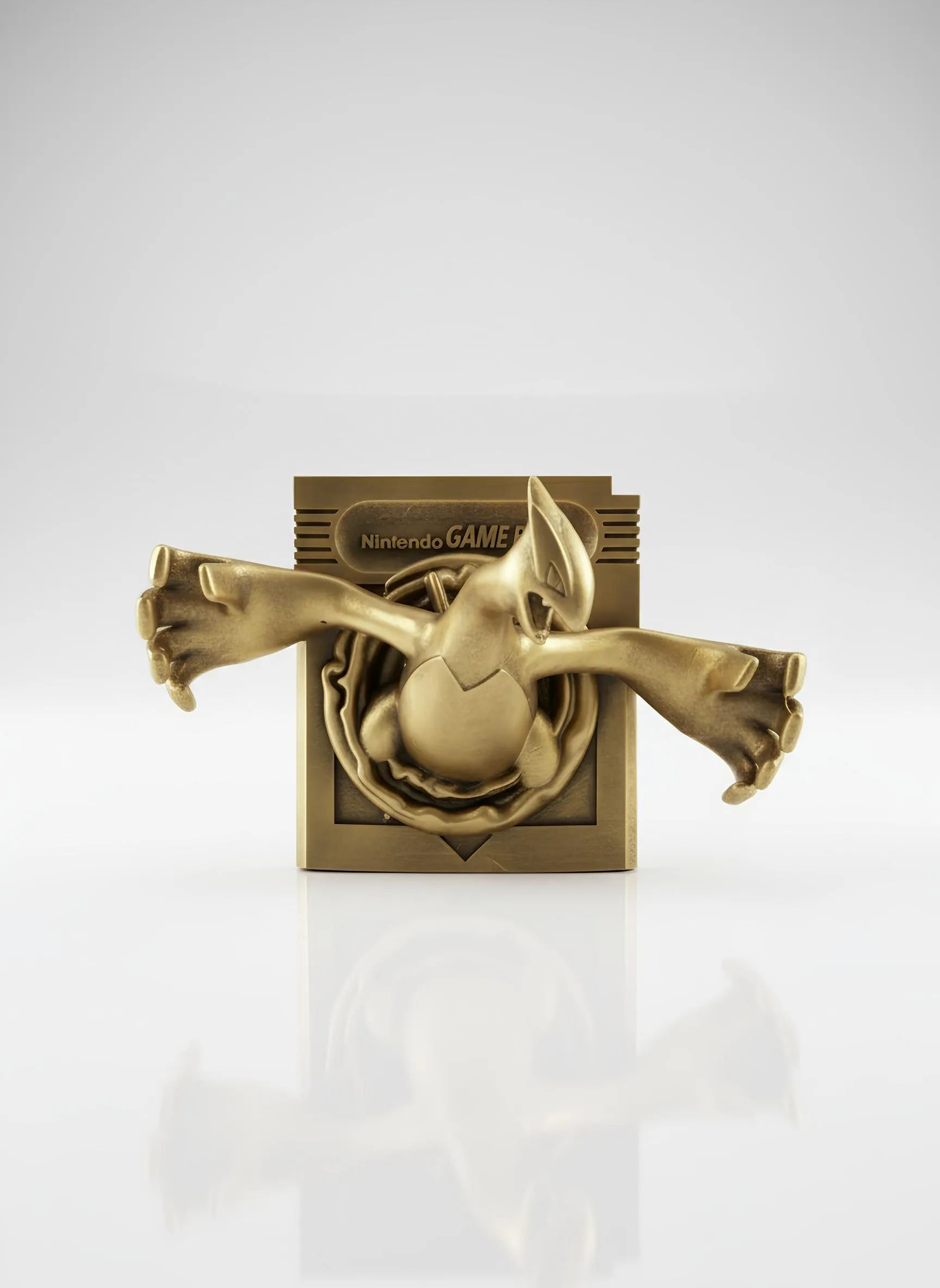 Lugia - carte en relief edition doree impression 3D, deco murale geek, cadeau gamer collection — impression 3D résine avec dorure par Manu3D