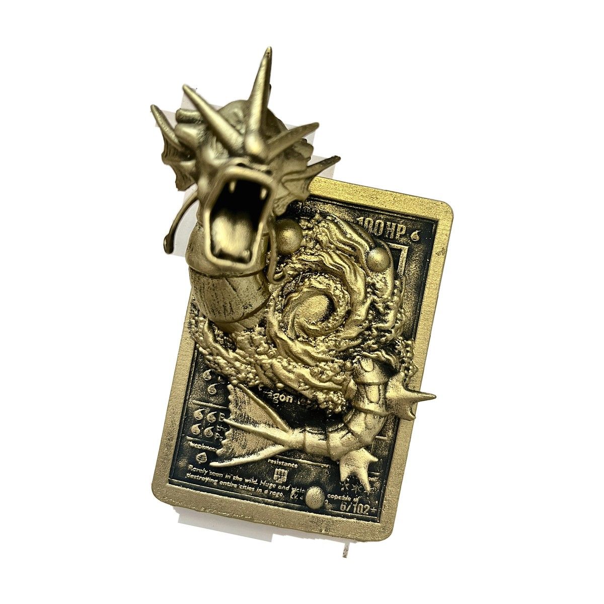 Léviator - carte en relief edition doree impression 3D, deco murale geek, cadeau gamer collection