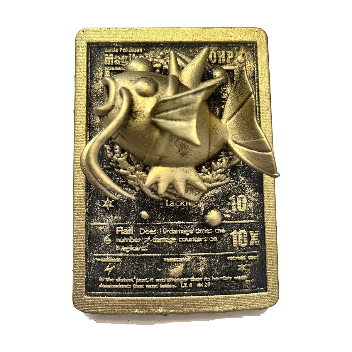 Magicarpe - carte en relief edition doree impression 3D, deco murale geek, cadeau gamer collection — impression 3D résine avec dorure par Manu3D