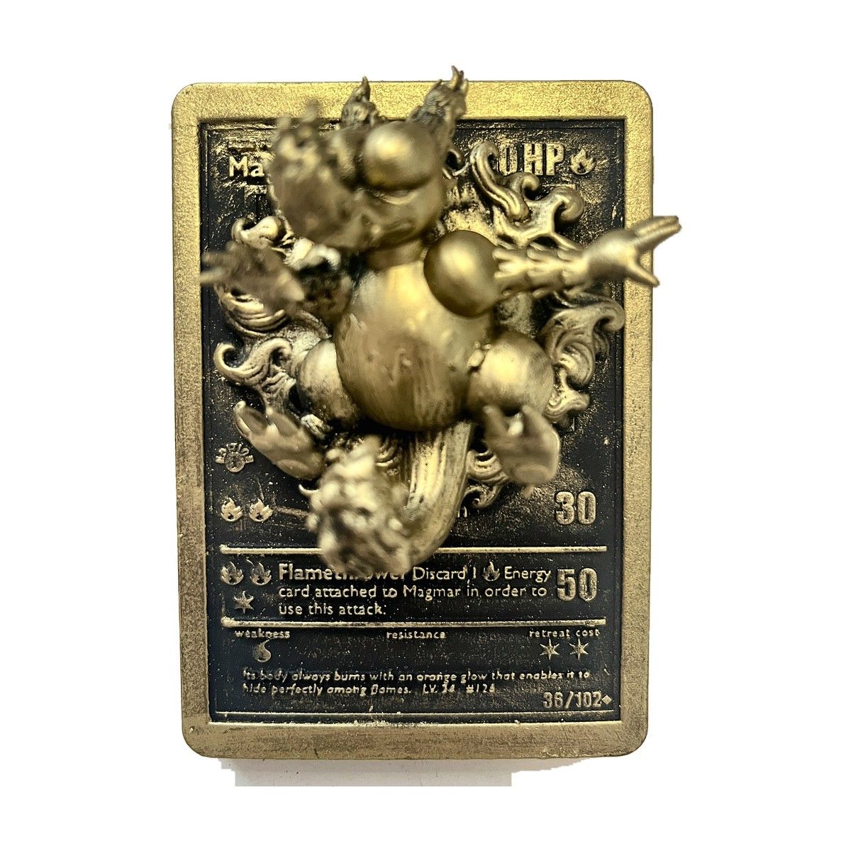 Magmar - carte en relief impression 3D, deco murale geek, cadeau gamer collection