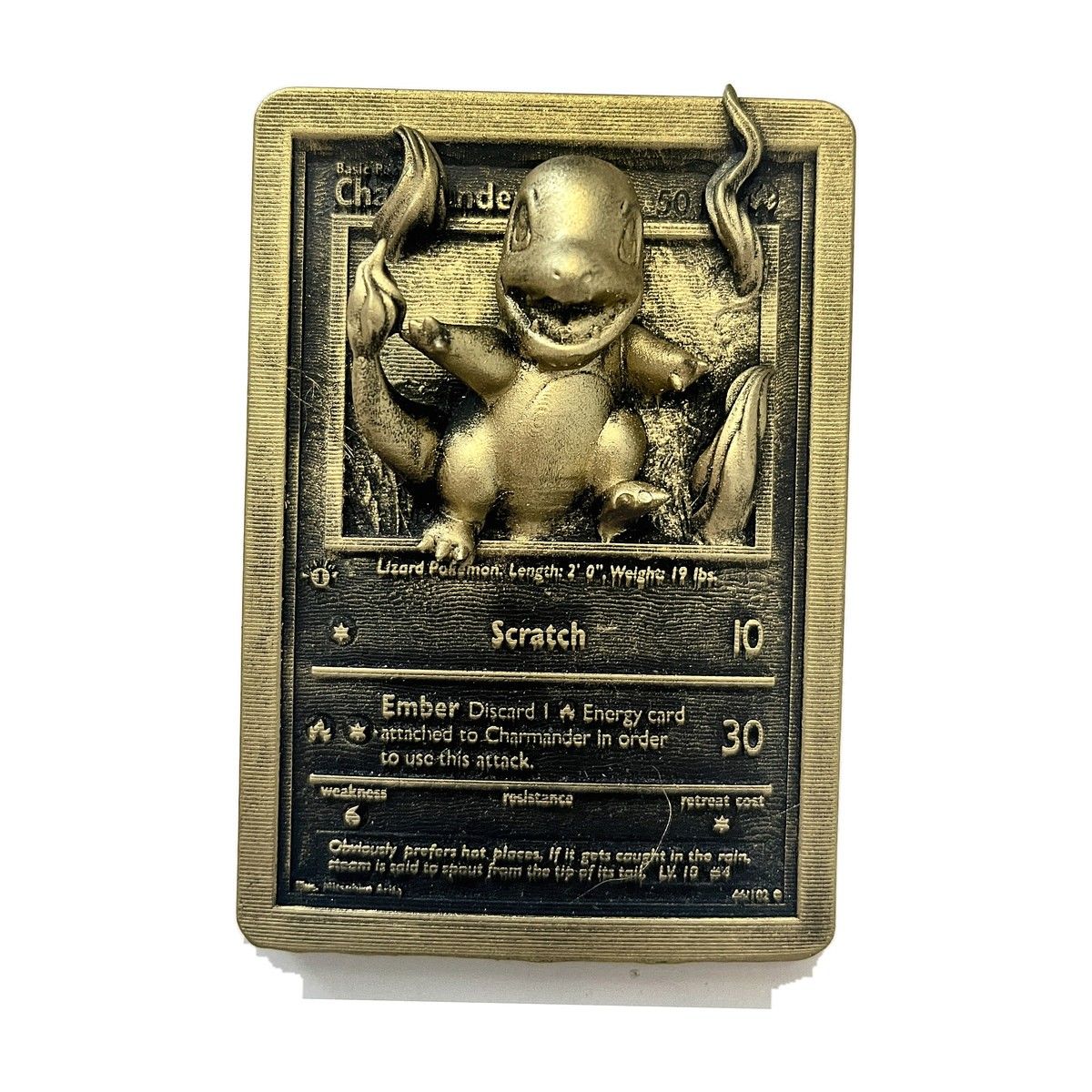 Salamèche - carte en relief impression 3D, deco murale geek, cadeau gamer collection