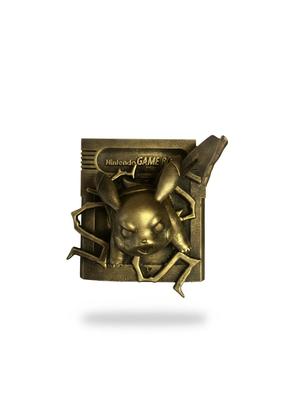 Pikachu - cartouche retro en relief, deco murale gaming, cadeau geek collection — impression 3D résine par Manu3D