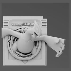 Lugia - cartouche retro en relief, deco murale gaming, cadeau geek collection, photo 2