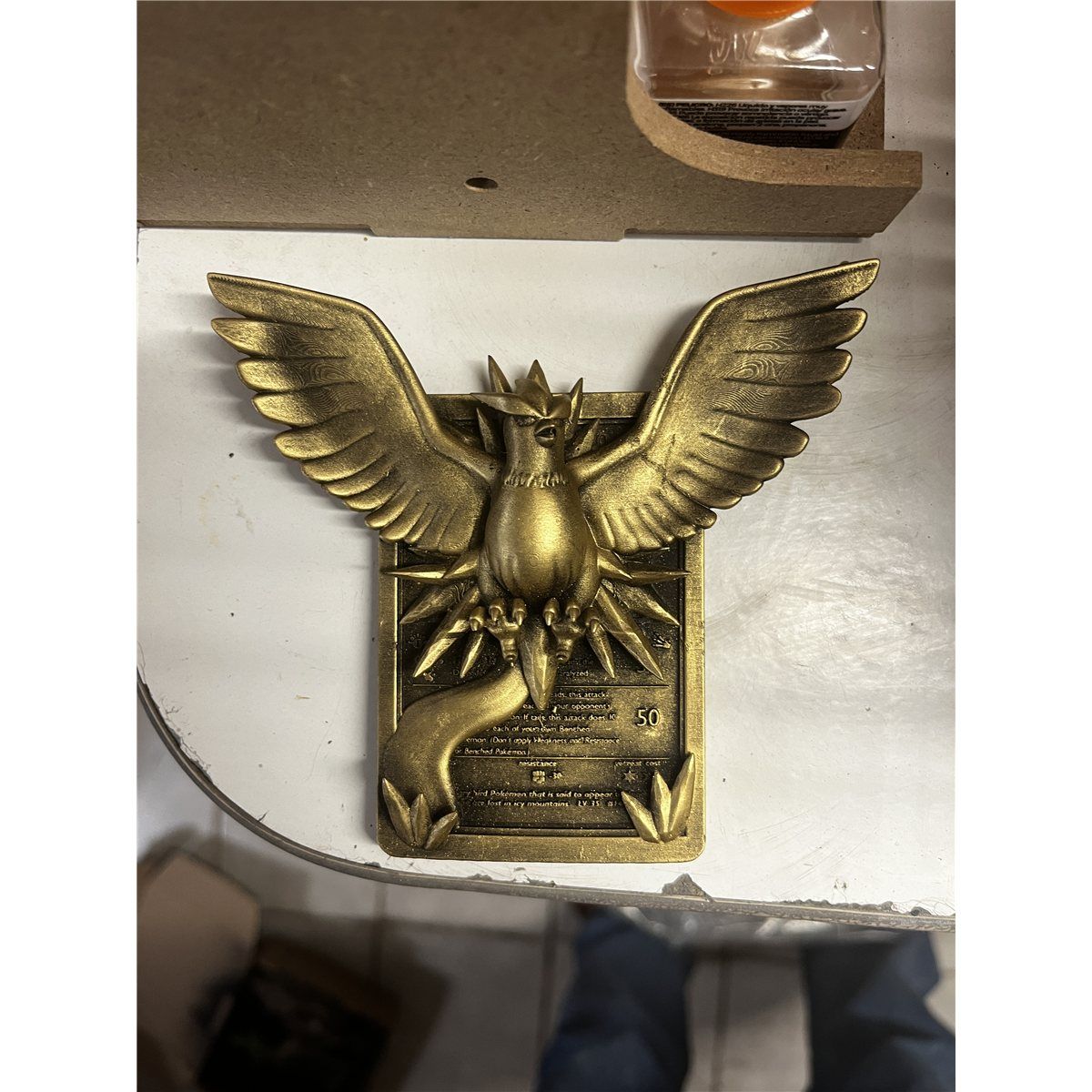 Lugia - carte en relief edition doree impression 3D, deco murale geek, cadeau gamer collection, photo 2