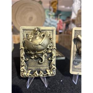 Fantominus - carte en relief edition doree impression 3D, deco murale geek, cadeau gamer collection, photo 2