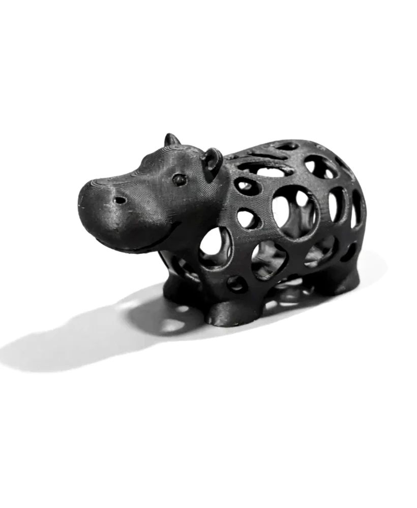 Hippopotame Voronoi - figurine animal imprimée en 3D, statuette déco