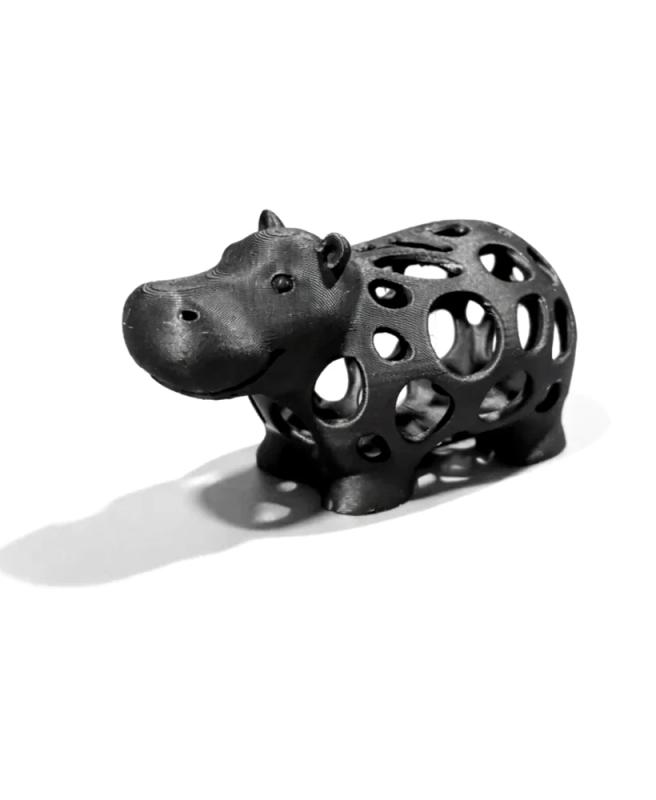 Hippopotame Voronoi - figurine animal imprimée en 3D, statuette déco