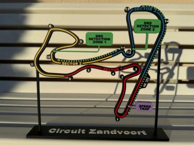 Circuit de Zandvoort en relief - déco murale sport mécanique — impression 3D pla par Manu3D