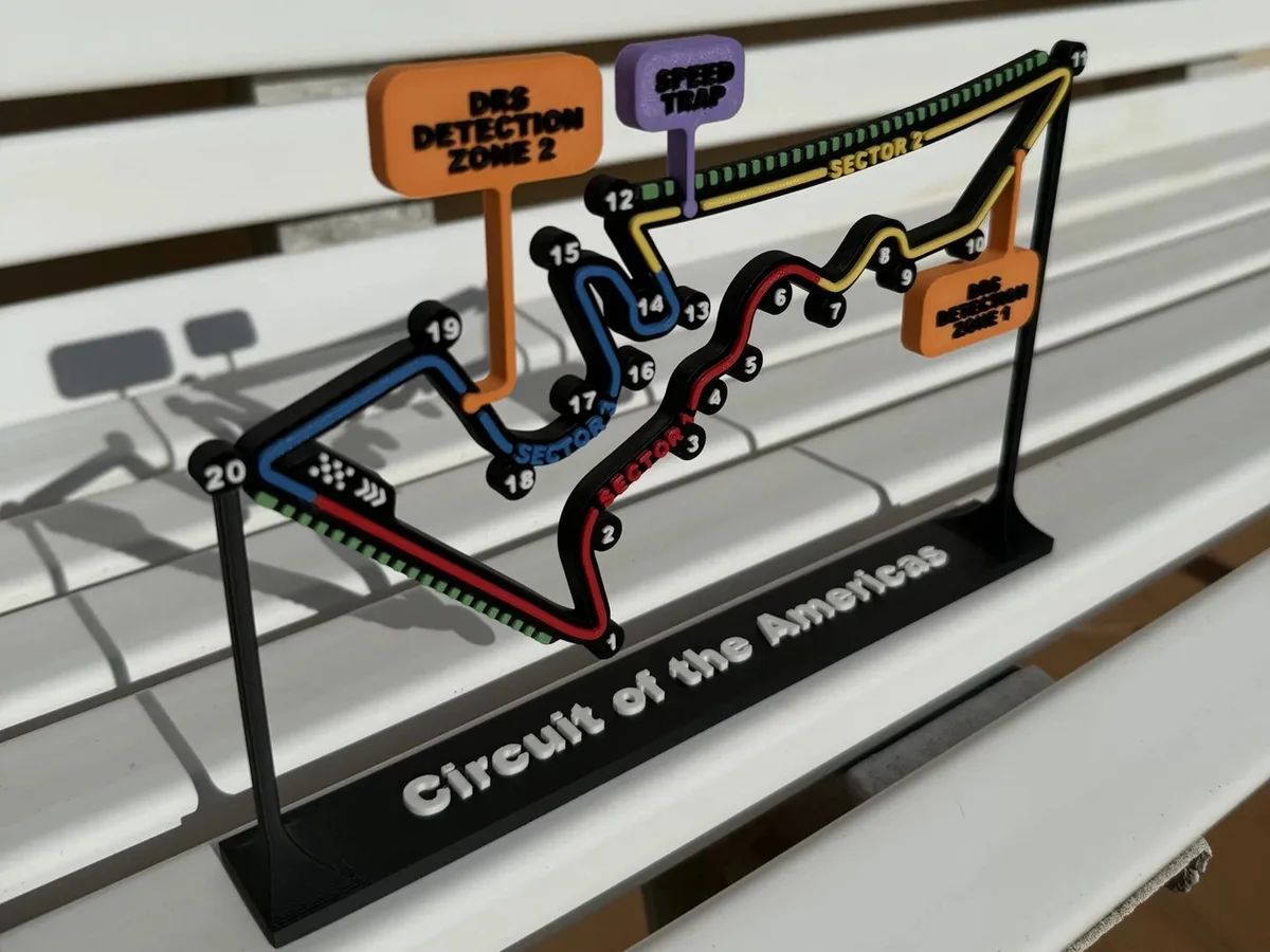 Circuit des Amériques en relief - déco murale sport mécanique — impression 3D pla par Manu3D