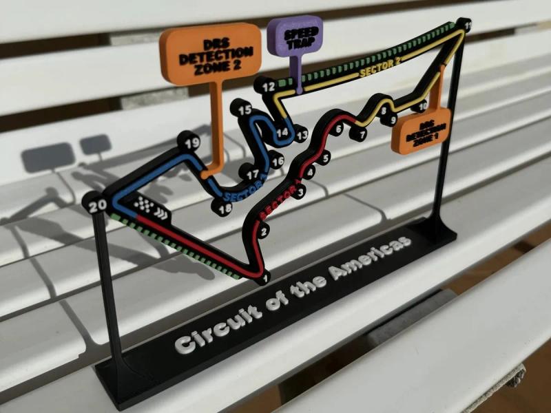 Circuit des Amériques en relief - déco murale sport mécanique