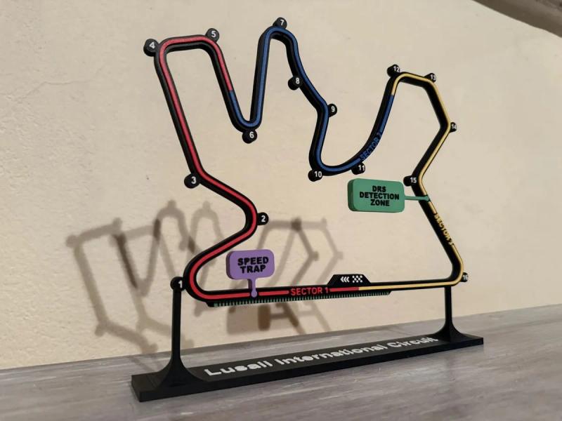 Circuit du Qatar en relief - déco murale sport mécanique