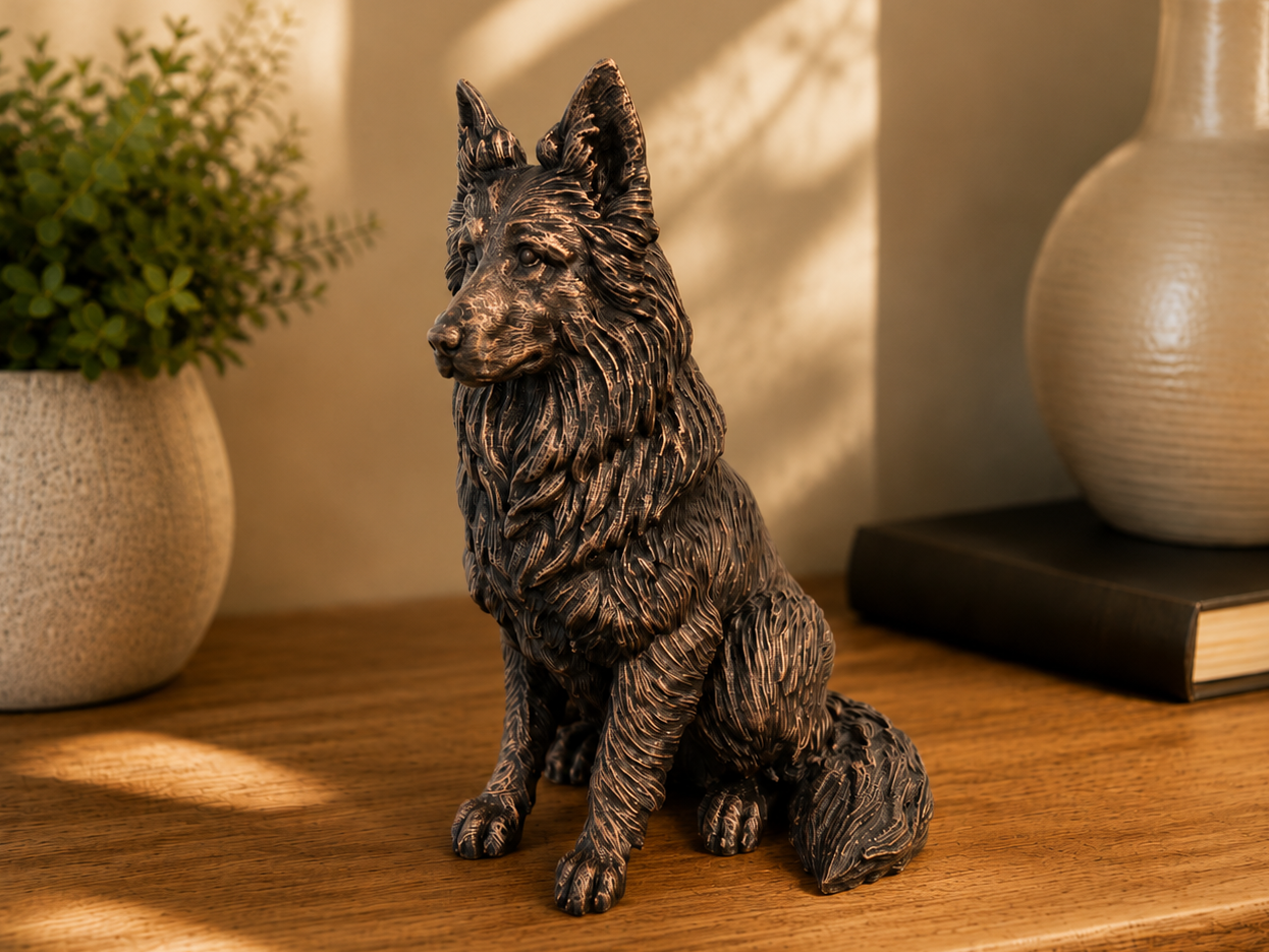 Figurine Berger Allemand à Poils Longs - Chien de Race