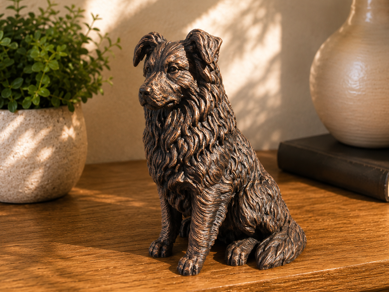 Figurine Berger Australien Assis - Chien de Race — impression 3D pla par Manu3D