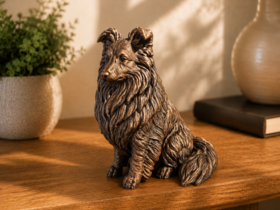Figurine Berger des Shetland Assis - Chien de Race — impression 3D pla par Manu3D