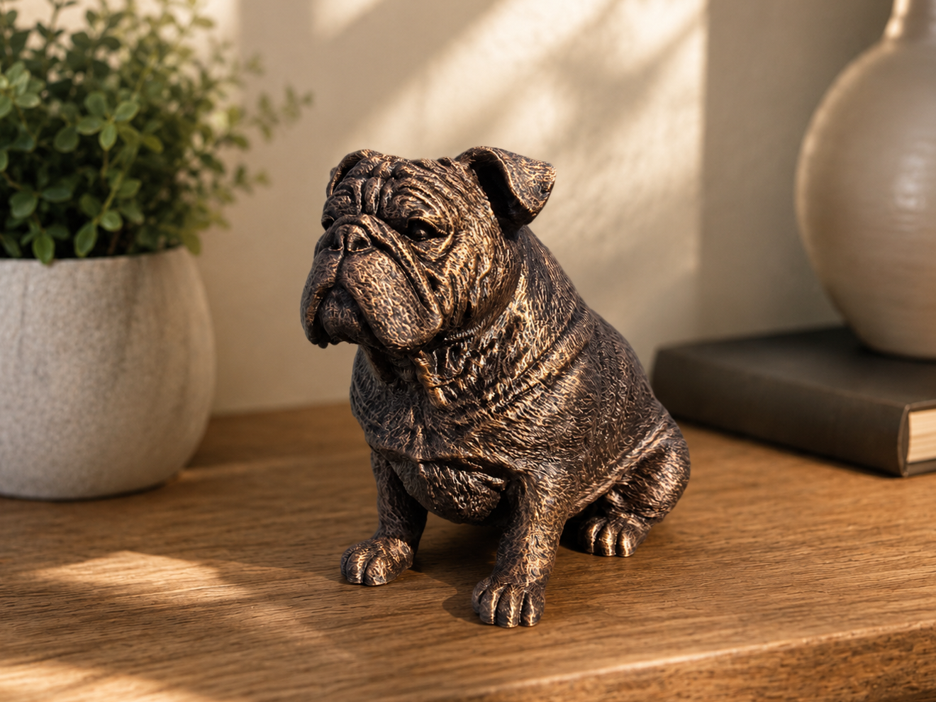 Figurine Bouledogue Anglais Assis - Chien de Race