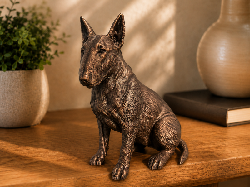 Figurine Bull Terrier Assis - Chien de Race