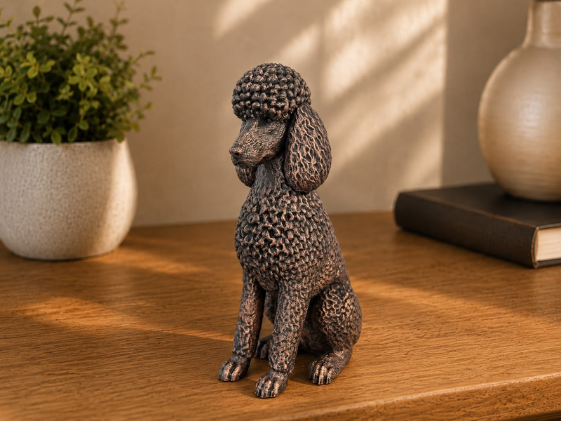 Figurine Caniche Assis - Chien de Race