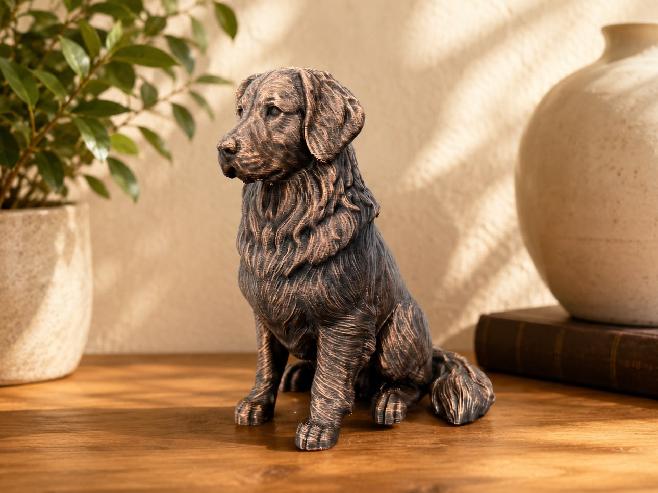 Figurine Golden Retriever Assis - Chien de Race — impression 3D pla par Manu3D