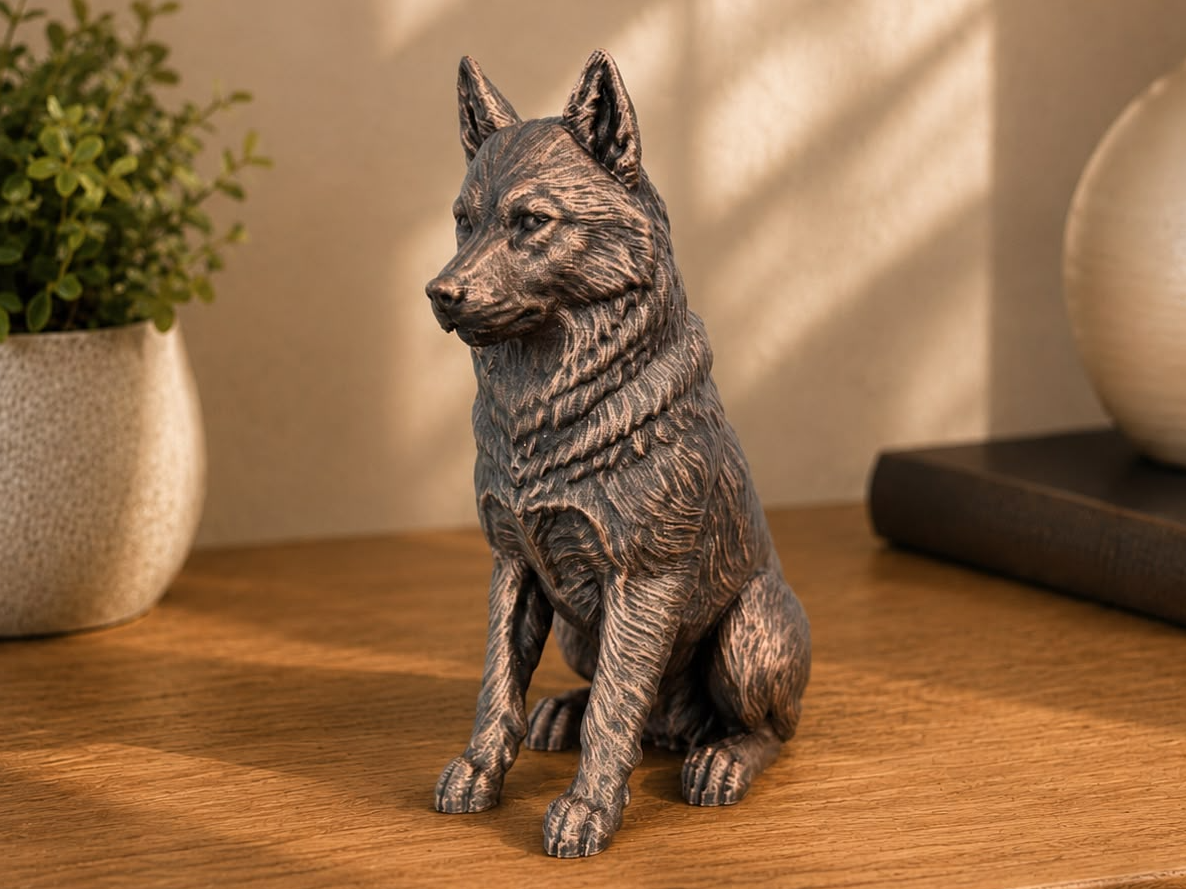 Figurine Husky Assis - Chien de Race — impression 3D pla par Manu3D
