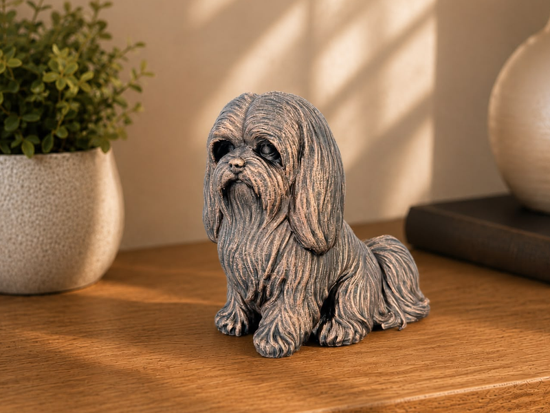 Figurine Maltais Assis - Chien de Race