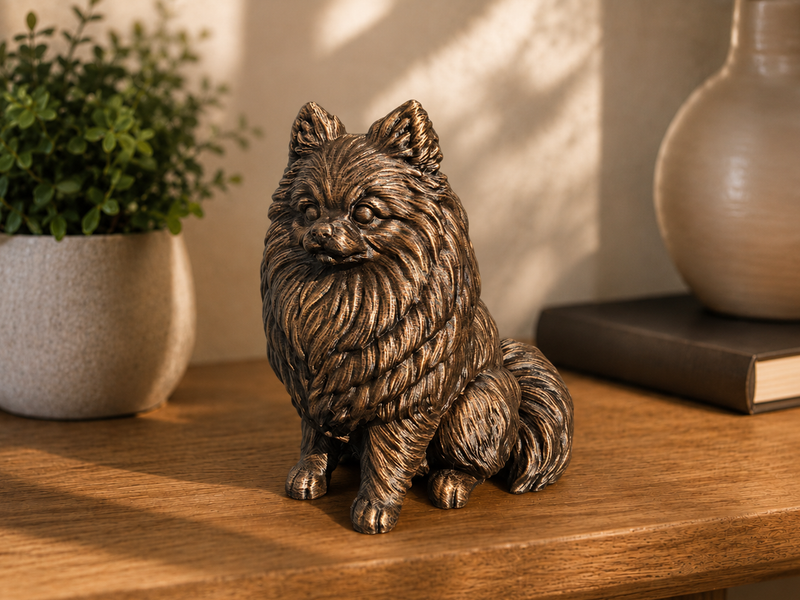 Figurine Poméranien Assis - Chien de Race
