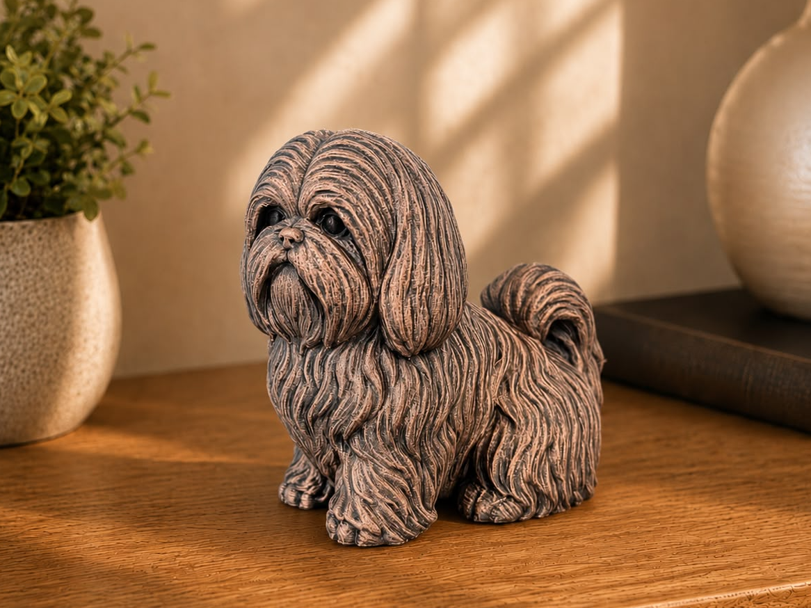Figurine Shih Tzu Assis - Chien de Race — impression 3D pla par Manu3D