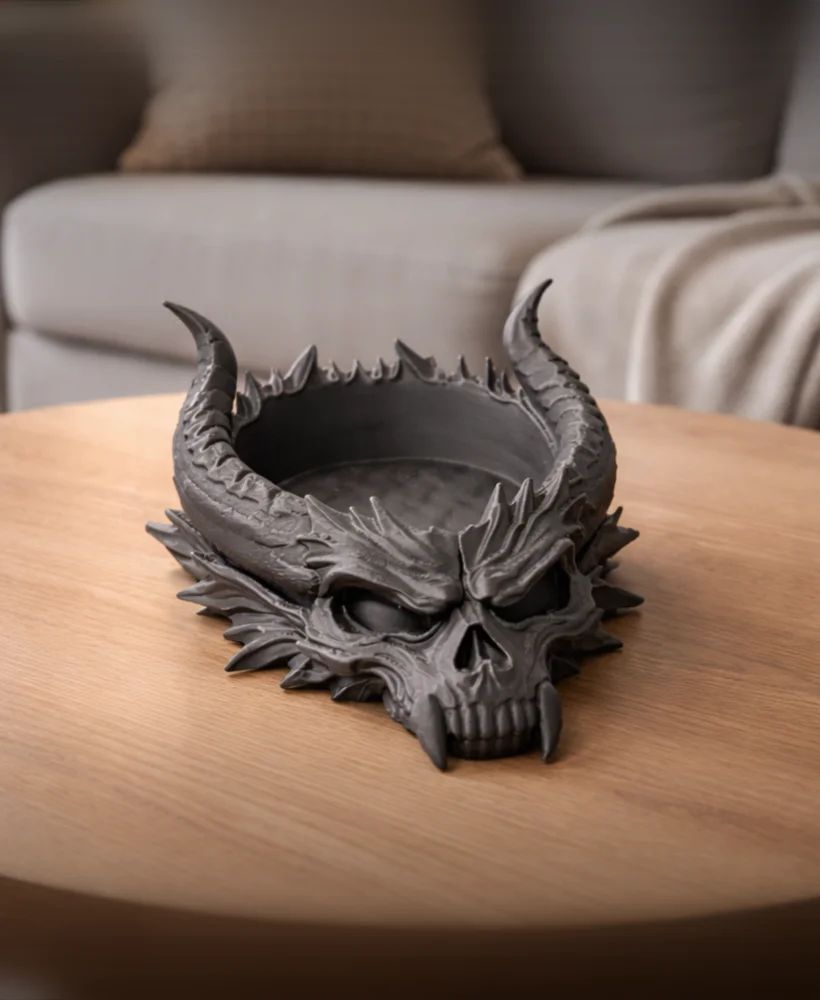 Crâne de Démon sous de verre - art de la table imprimé en 3D, déco originale — impression 3D par Manu3D
