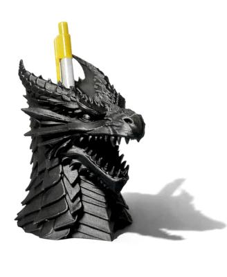 Pot à crayons Dragon - rangement imprimé en 3D, organisation de bureau — impression 3D par Manu3D