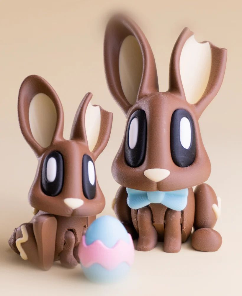 Lapin en Chocolat - décoration de fête imprimée en 3D, idée cadeau — impression 3D par Manu3D
