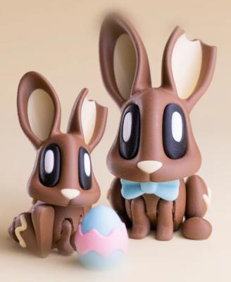 Lapin en Chocolat - décoration de fête imprimée en 3D, idée cadeau — impression 3D par Manu3D