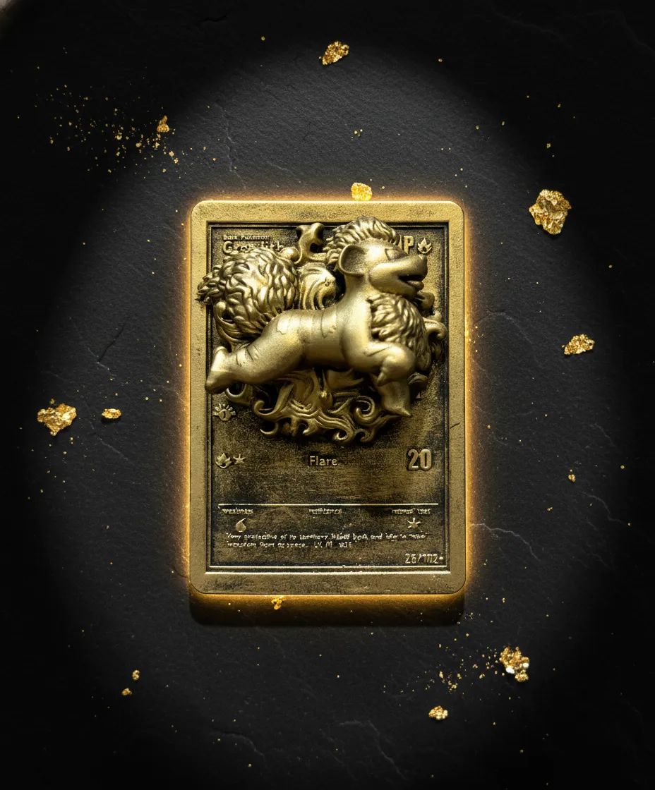 Arcanin - carte en relief impression 3D, deco murale geek, cadeau gamer collection — impression 3D résine avec dorure par Manu3D