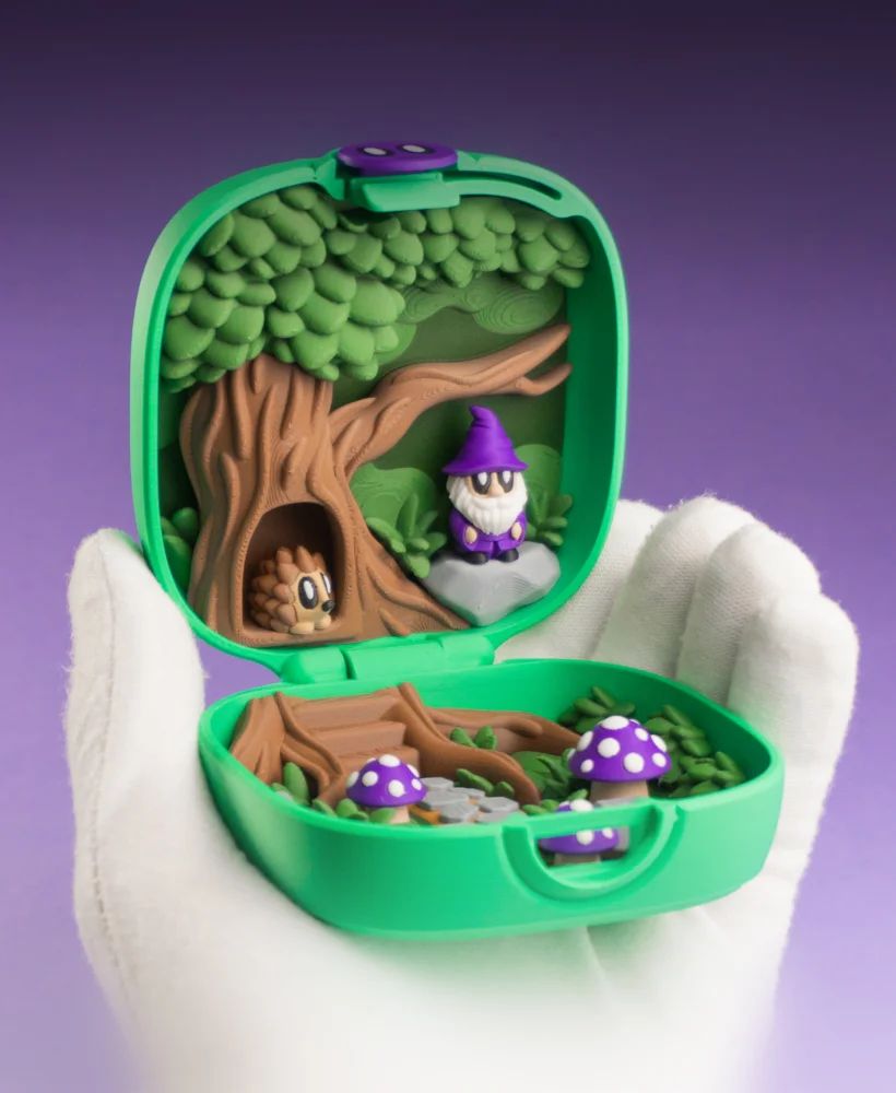 Forêt de Champignons - figurine animal imprimée en 3D, statuette déco — impression 3D par Manu3D