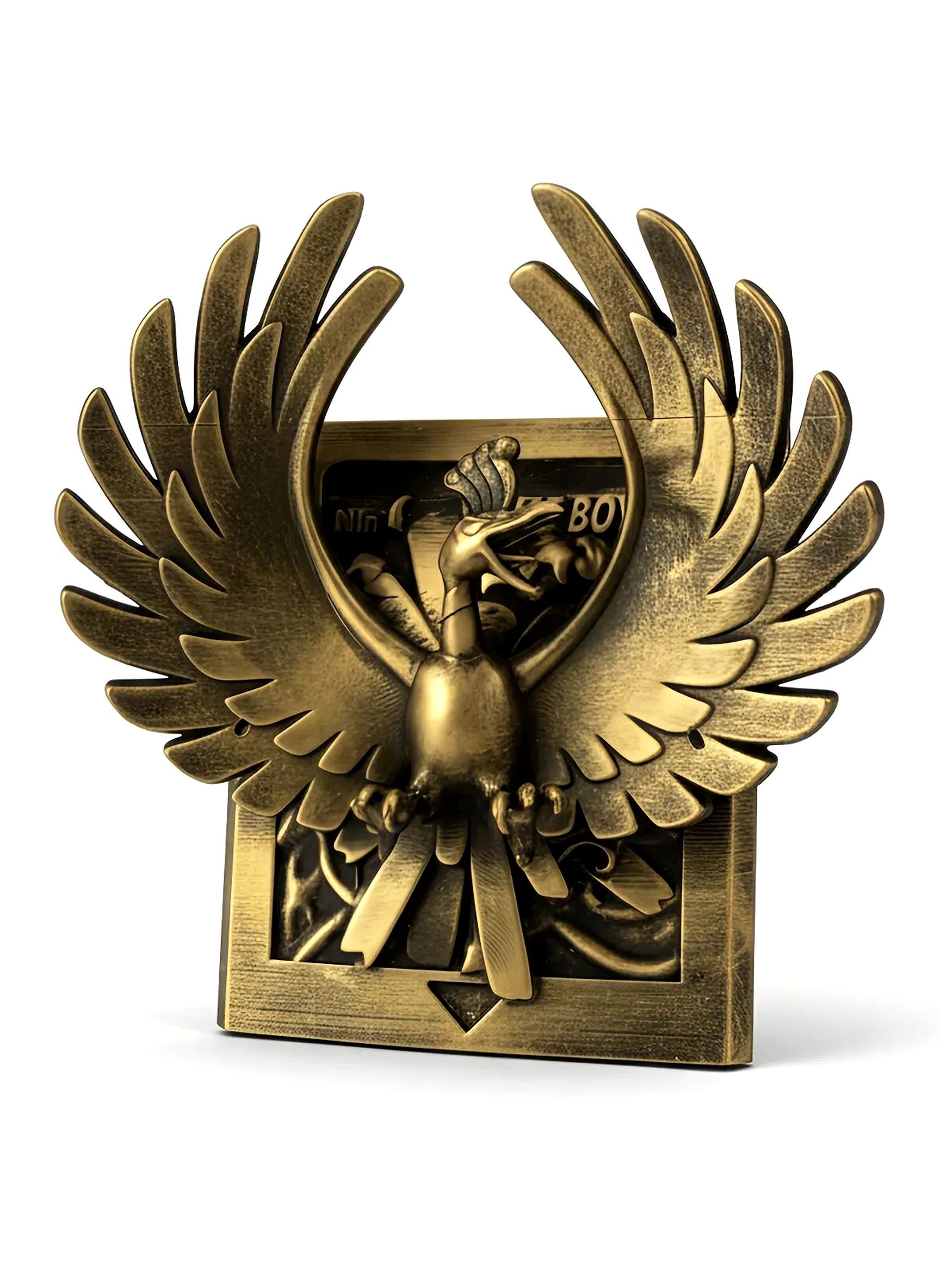 Ho-Oh - carte en relief Gameboy impression 3D, deco murale geek, cadeau gamer collection — impression 3D résine avec dorure par Manu3D