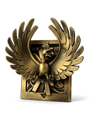 Ho-Oh - carte en relief Gameboy impression 3D, deco murale geek, cadeau gamer collection — impression 3D résine avec dorure par Manu3D