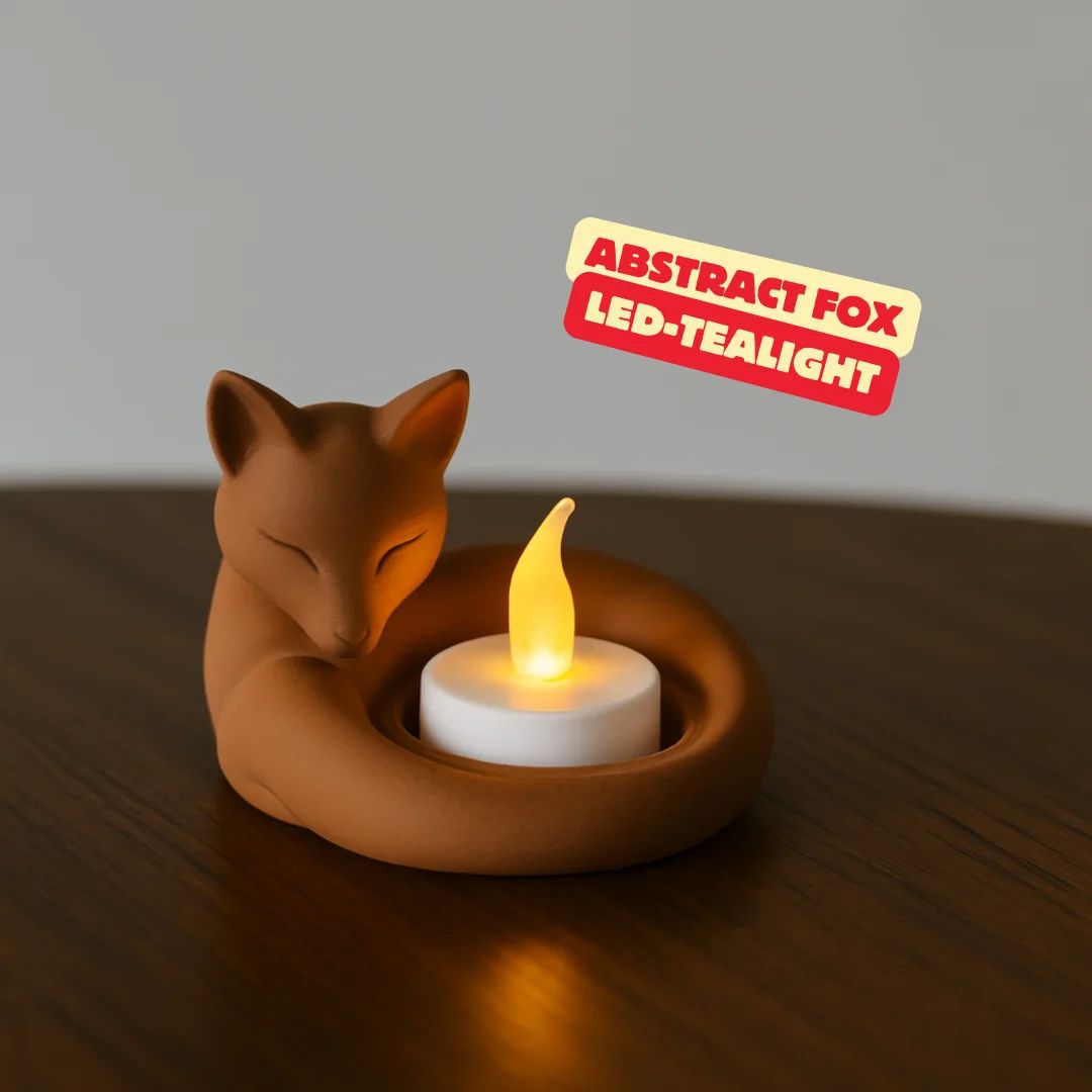 Renard Abstrait - figurine animal imprimée en 3D, statuette déco