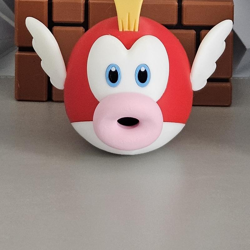 Figurine Cheep Cheep Super Mario imprimée en 3D multicouleur - assemblée à la main, fabriquée en France