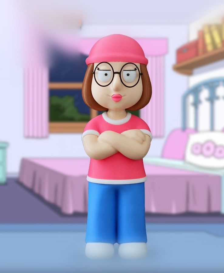 Figurine Meg Griffin (Family Guy) imprimée en 3D multicouleur - assemblée à la main, fabriquée en France