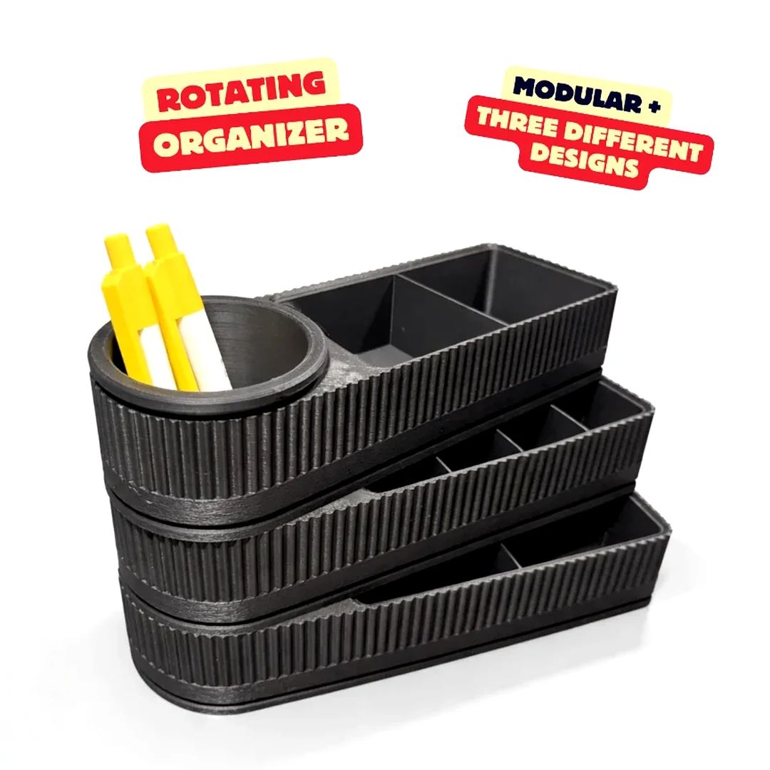 Organiseur Rotatif - rangement imprimé en 3D, organisation de bureau