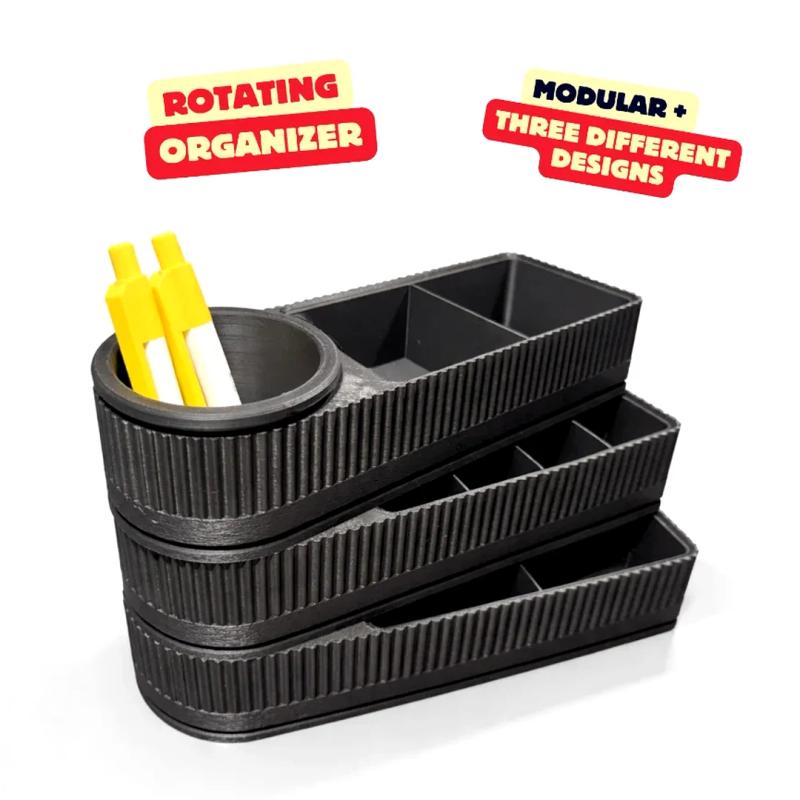Organiseur Rotatif - rangement imprimé en 3D, organisation de bureau