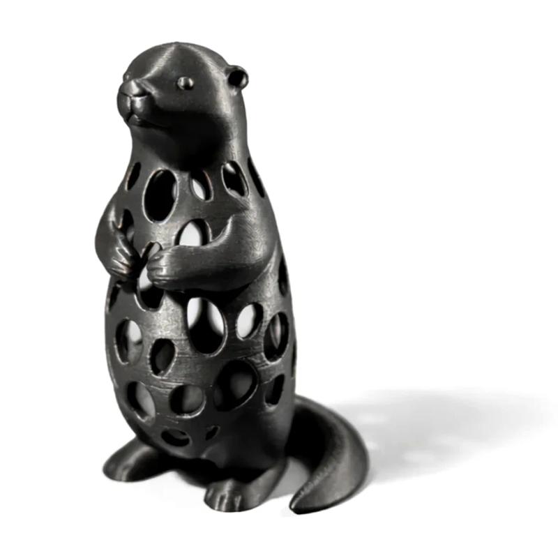 Loutre Voronoi - figurine animal imprimée en 3D, statuette déco