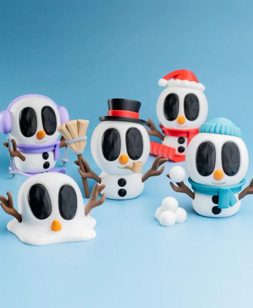 Bonshommes de Neige - décoration de fête imprimée en 3D, idée cadeau — impression 3D par Manu3D