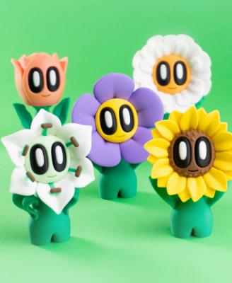 Fleurs - figurine animal imprimée en 3D, statuette déco — impression 3D par Manu3D