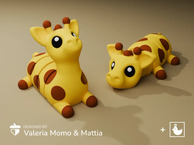 Flexi Girafe - jouet articulé impression 3D, figurine kawaii — impression 3D pla par Manu3D