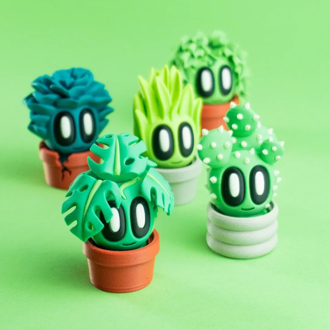 Plantes Blob - figurine animal imprimée en 3D, statuette déco